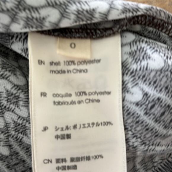 L’Agence Wrap Top Shirt Printed Long Sleeve Gray Blouse Size 0 - Picture 4 of 6